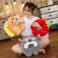 u型枕头可爱办公室午睡颈椎U形枕护颈脖枕卡通飞机旅行枕 靠枕 特价头枕随机款