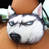 3D哈士奇汽车头枕车载颈枕座椅枕头护颈枕卡通车用靠枕车内饰用品 别惹我