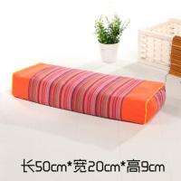山东老粗布纯棉枕头荞麦皮枕头成人护颈椎方枕可拆洗颈椎枕特价款 桔色(成品)