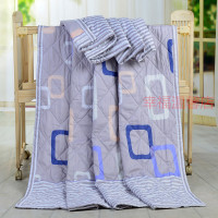 夏凉被双人特价非纯全棉儿童薄被子单人 宿舍学生空调被清仓 浅灰色 灰方格 140x100cm童被