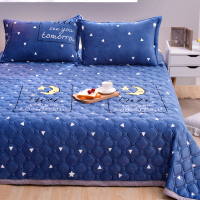 珊瑚绒床单单件法兰绒夹棉床盖毯毛毯冬季加厚单人加绒面被单单件 晚安 90x200cm