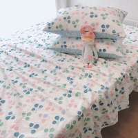 全棉春夏款北欧风清新斜纹床单双人纯棉被单件田园小清新床罩1.8m 花色 [枕套单个]