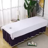 美容院专用床单带洞丝光棉涤棉半棉抗皱白色床单按摩推拿SPA会所 白色 丝光棉不缩水 60cm*90cm无洞(按摩巾)