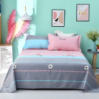 床单单件纯棉加密全棉布秋冬季被单ins风1.5三件套双人1.8米230cm 恋恋物语 上下铺床用120*230cm[床单