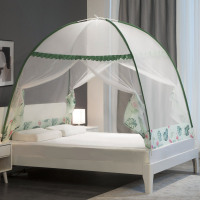 蒙古包蚊帐 免安装1.8m床家用新款1.5m可折叠1.2防摔儿童2米纹账 丛林 1.2m(4英尺)床