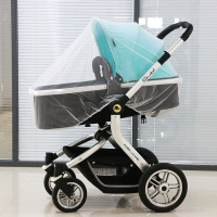 婴儿车蚊帐全罩式通用宝宝bb儿童车小孩伞车网纱夏季手推车防蚊罩 2021升级白 [全罩通用款]