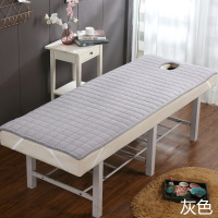 美容床垫美容院推拿按摩防滑床垫理疗养生加厚保暖床垫子带洞 灰色 60*180cm(方头带脸洞)