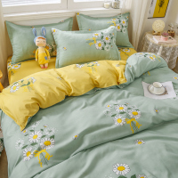 网红款四件套被套床单人床上用品宿舍床品套件三件套被子北欧风4 小雏菊 1.2M床三件套[无赠品]
