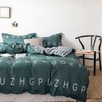 水洗棉四件套被套夏季学生宿舍被单被子3床单三件套4少女床上用品 极简空间 1.2m床:(被套150*200cm,床单16