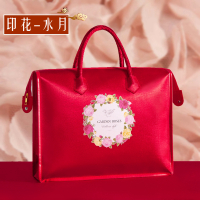 结婚棉被子收纳袋牛津布超大喜庆陪嫁空调夏被褥手提四件套包装袋 印花—水月（套件包装） 锦缎材质 特制小号50*42*12