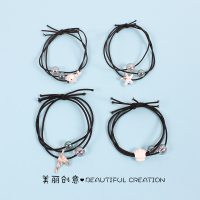 韩版海洋星空四件套头绳女网红ins少女可爱扎头皮筋发绳头饰发圈 海洋四件套银色