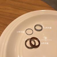 复古小众设计四件套醋酸菱格戒指女潮简约百搭冷淡风食指指环套装 银色醋酸戒四件套