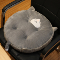 沙发坐垫办公室久坐座垫飘窗垫窗台垫宿舍学生椅子屁股垫加厚四季 灰色猫咪 直径45cm/厚度10cm