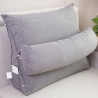 床头靠垫靠枕抱枕软包沙发靠背护颈床上可拆洗飘窗腰靠三角可调节 高贵灰[雪尼尔面料]可拆洗 长45*高45*厚22cm『不