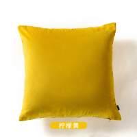 抱枕套靠垫不含芯天鹅绒客厅办公室汽车床头沙发大靠背护腰枕靠枕 柠檬黄 30X50cm【特卖款|单枕套】
