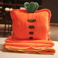 办公室抱枕被子两用靠枕男女靠垫珊瑚绒毯子午睡枕头被三合一暖手 胡萝卜 40cm抱枕(毯子1x1.7米)
