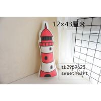 英伦风家居抱枕复古伦敦风格沙发靠垫男孩子房间装饰靠枕床头抱枕 红色灯塔宽12*高43厘米 双面抱枕