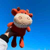 牛年吉祥物毛绒玩具牛牛公仔玩偶微笑大牙牛抱枕丑萌跨年礼物女生 裸牛 全长28cm