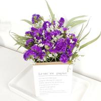 玫瑰满天星木棉花干花花束ins家居摆件diy插花客厅装饰拍摄道具 深紫勿白水晶组合 干树枝