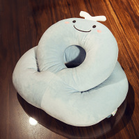 办公室午睡神器趴着睡觉趴睡枕毯子学生桌上小枕头小号午睡枕冬季 淡蓝鲸鱼(36x27cm) 午睡神器手臂不麻