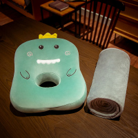 午睡枕抱枕学生趴趴小枕头男款办公室午睡神器午休趴着睡觉桌上女 lf绿恐龙插手款 [送眼罩+收纳袋]35x30x18cm(