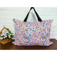 加厚幼儿园帆布学生可爱装衣服的袋子被褥被子收纳袋行李袋大手提 粉色冰激凌有拉链 50*40cm