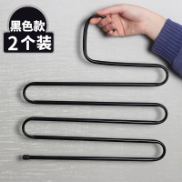 挂裤子衣架多功能专用挂钩多层衣柜学生宿舍裤架衣服收纳整理神器 2个黑色衣架(买2组送1个 送古铜色 共发5个) 1个