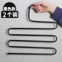 挂裤子衣架多功能专用挂钩多层衣柜学生宿舍裤架衣服收纳整理神器 2个黑色衣架(买2组送1个 送古铜色 共发5个) 1个