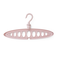 多功能衣架收纳神器省空间衣柜九孔晒衣架子衣服家用宿舍学生衣挂 藕粉 3个装 1个