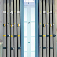 2021新款汽车儿童房男孩女孩卧室窗帘布棉麻遮光绣花飘窗可爱卡通 海底奇遇 窗纱 一米价(挂钩加工)