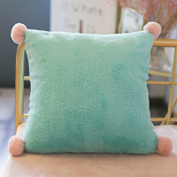 ins网红抱枕靠垫飘窗可爱床头靠背沙发午睡枕可爱汽车靠枕少女心 方形-薄荷绿 [普通款]40cm(无拉链,无内胆)