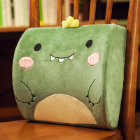 可爱靠枕办公室腰靠护腰椅子靠背靠背垫座椅靠垫腰垫腰椎汽车腰枕 小恐龙 32X35厘米(记忆棉,可拆洗)