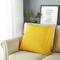 床头新款软靠背三角靠垫沙发靠枕办公室护腰抱枕靠枕大号 黄色 小号40*30*20cm