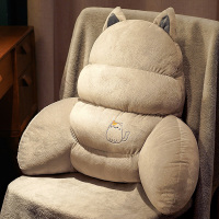 办公室久坐腰枕腰靠护腰垫座椅靠垫孕妇抱枕床上靠枕椅子靠背腰椎 [灰色猫咪]胖胖腰靠 [小号]40×40厘米[单独腰靠]