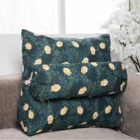 三角靠垫靠枕大靠背沙发床头靠垫椅子护腰垫软包办公室飘窗榻榻米 乳白色 猫头鹰青-亚麻 40宽x30高[单靠垫无头枕]