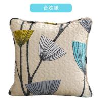 菲诗卡全棉面料布艺沙发垫45*45抱枕套腰垫靠枕套汽车办公室靠垫 合欢缘 45*45cm抱枕套[不含枕芯]