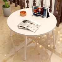 床上小桌子书桌60cm长宿舍飘窗简约学生笔记本家用折叠卧室电脑桌 小号珍珠白(直径40厘米)