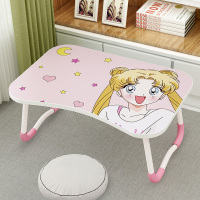 少女心床上书桌小桌子卡通可爱简约电脑写字寝室学生宿舍卧室折叠 美少女[注塑一体]