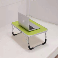 笔记本电脑桌做床上用书桌可折叠桌懒人小桌子学生宿舍简易学习桌 圆腿60*40绿色