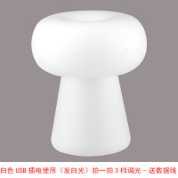 遥控小夜灯充电式款卧室床头婴儿宝宝喂奶护眼睡眠台灯可移动起夜 白色USB供电（白光）【拍一拍 三档调光】