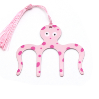 乐谱夹M型钢琴谱夹子韩国可爱卡通书签金属书夹分页夹手账平摊夹 粉色 卡通章鱼