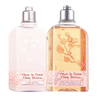 LOCCITANE欧舒丹樱花沐浴露+身体乳套装 补水保湿润肤全身
