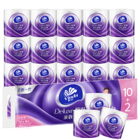 维达卷纸立体美有芯纸巾4层110g卷纸36卷实惠装家用厕纸手纸卫生纸