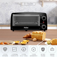 海尔(Haier)电烤箱家用迷你小型10L容量机械操控多功能双层烤架可视窗口烘赔蛋糕小烤箱 K-10M2B 黑色 10L
