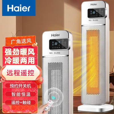 海尔(Haier)取暖器家用立式速热暖风机居浴便携定时遥控省电冷暖两用热风整屋升温远程遥控定时节能省电暖气HNS2011