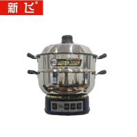 新飞电热锅多用锅电炒锅电热锅多功能电蒸锅家用电煮锅0.8厚不锈钢加深锅体34cm(6台/件)
