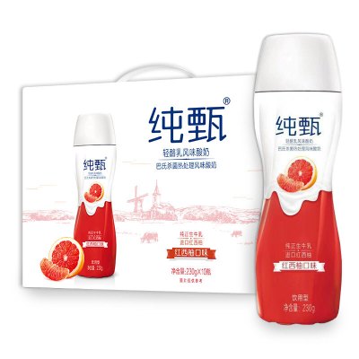 蒙牛纯甄轻酪乳风味酸牛乳红西柚口味瓶装230g