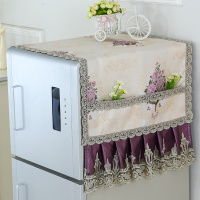 冰箱盖布单双开门冰柜防尘罩子帘滚筒式洗衣机盖巾对开门布艺蕾丝|情有独钟-c 大对开冰箱70*180cm