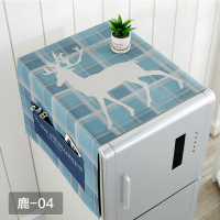 洗衣机罩盖布冰箱单双开门防水滚筒式防灰尘防尘罩盖|鹿-04(优质棉麻/两侧带兜) 微波炉/烤箱100*35CM