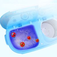 双桶全半自动家用婴儿童波轮小型洗衣机洗脱两用|3.6公斤蓝光抑菌+不锈钢甩桶蓝色